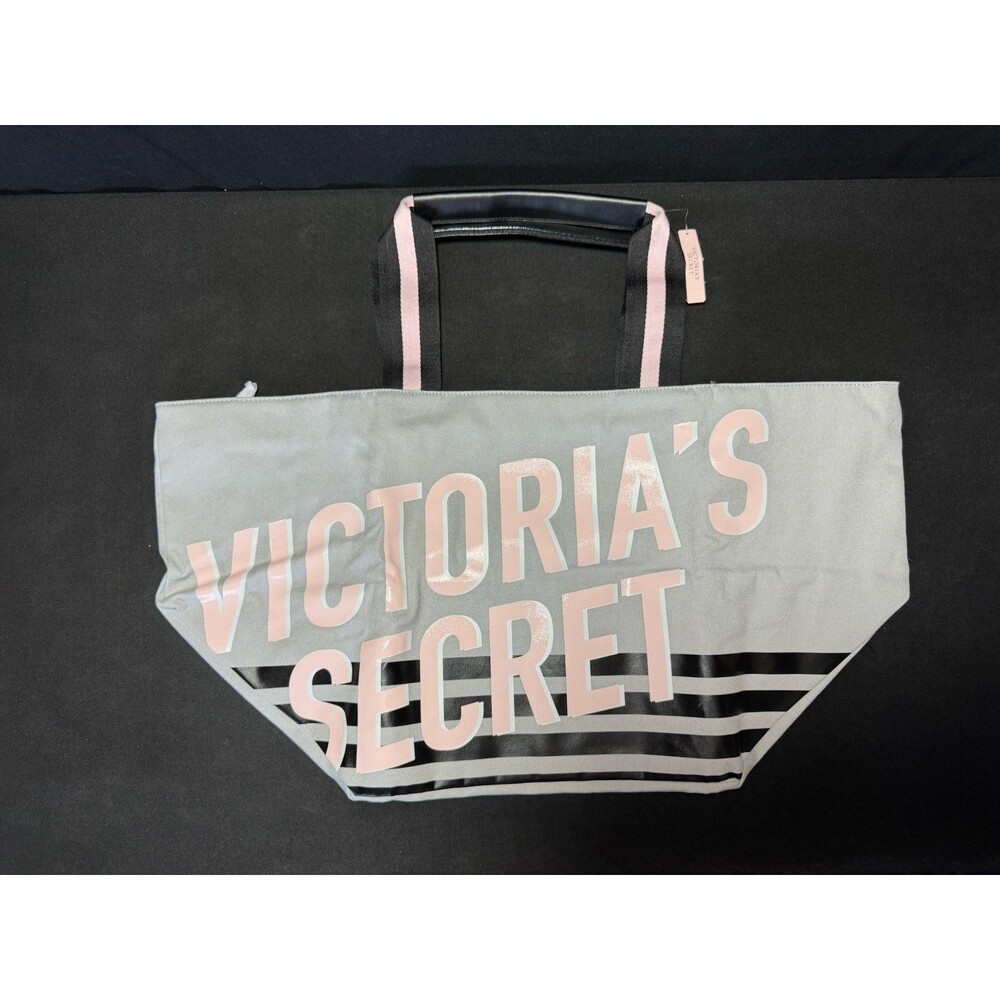 NEW Victoria's Secret 2018 Limited Edition Striped Tote Weekender Beach Bag - Picture 2 of 8